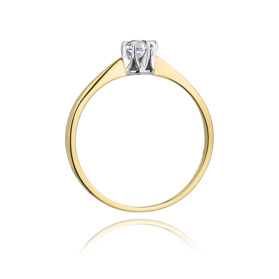 Pierścionek Diament 0,04ct żółte złoto