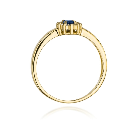 Pierścionek W026 Szafir 0,30ct żółte złoto