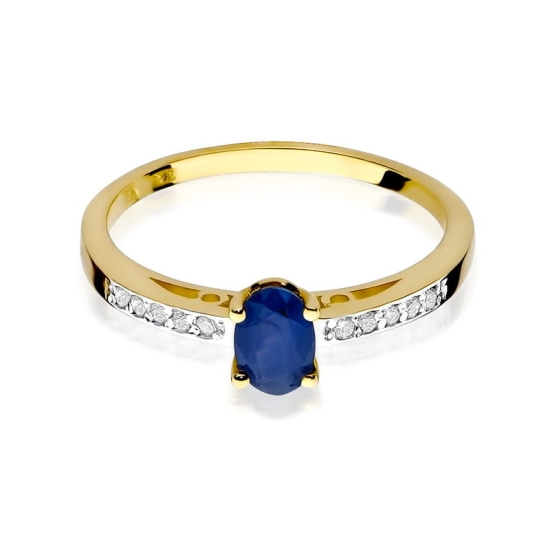 Pierścionek W067 Szafir 0,70ct żółte złoto